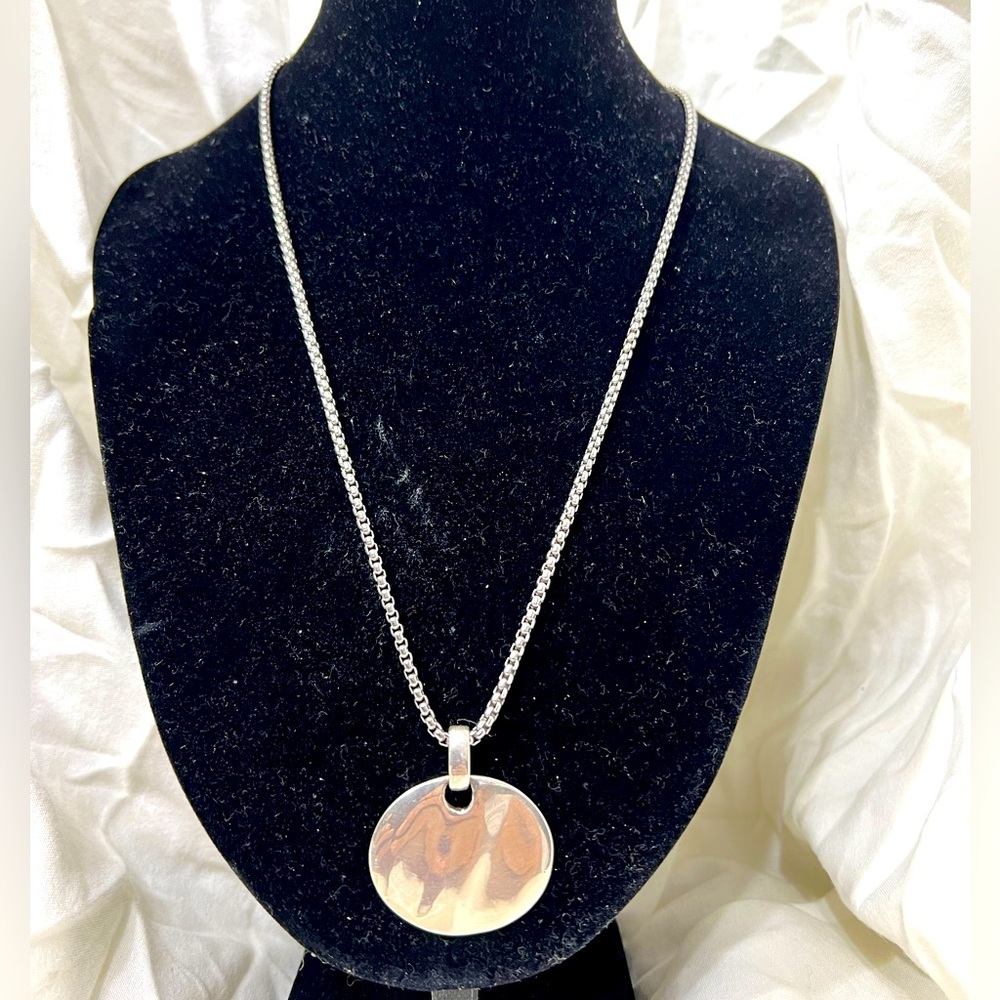 Stainless S. Chain & Oval Wave Disk Measu. 22” Inches Chain Disk 1 1/4 X☑️